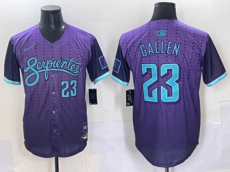 Men 2025 Arizona Diamondback #23 Gallen Purple Joint Name Nike MLB Jersey style 6->arizona diamondback->MLB Jersey